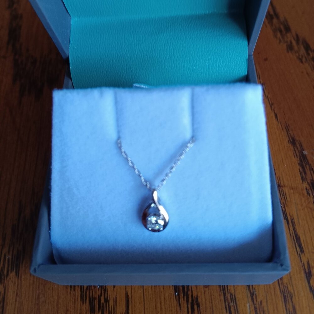 New Effy Sterling Silver Lab Grown Diamond Pendant Necklace